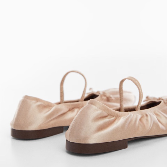 Mango Pink Tan Satin Ballet Flats - Picture 7 of 7